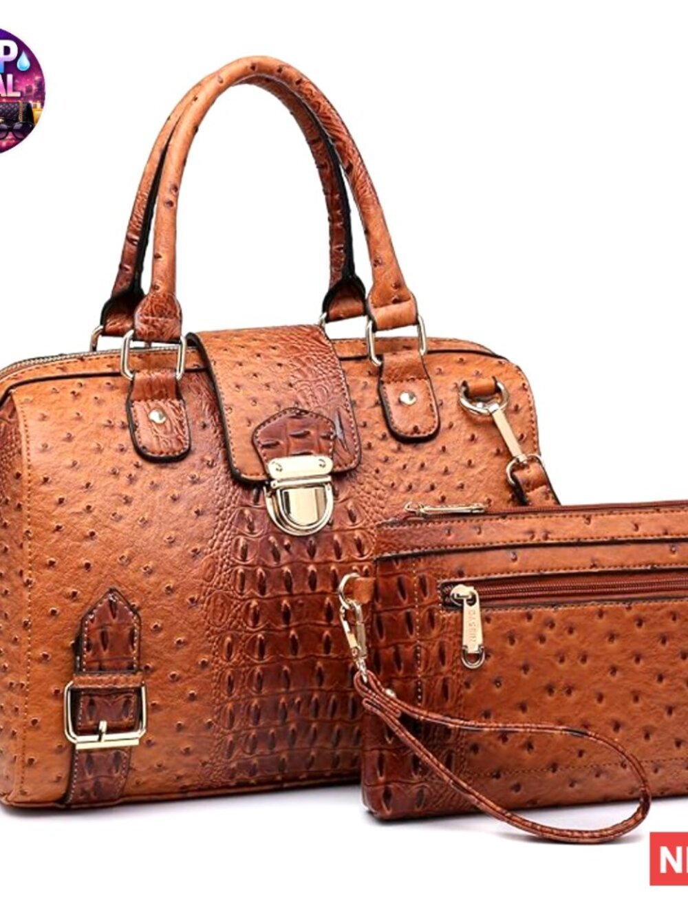 Vegan Leather Satchel Bag Top Handle Shoulder Tote Work Purse